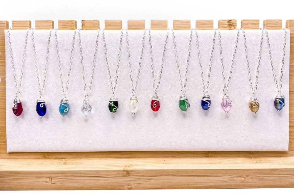 Silver Birthstone necklace - Inspiredbynikajayy