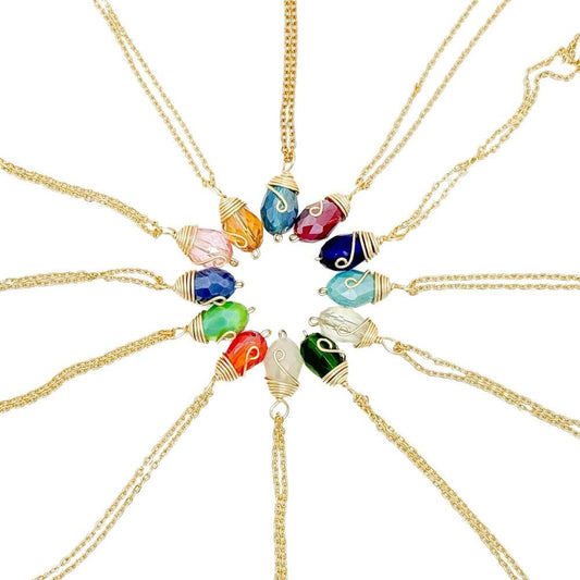 Gold Birthstone necklace - Inspiredbynikajayy