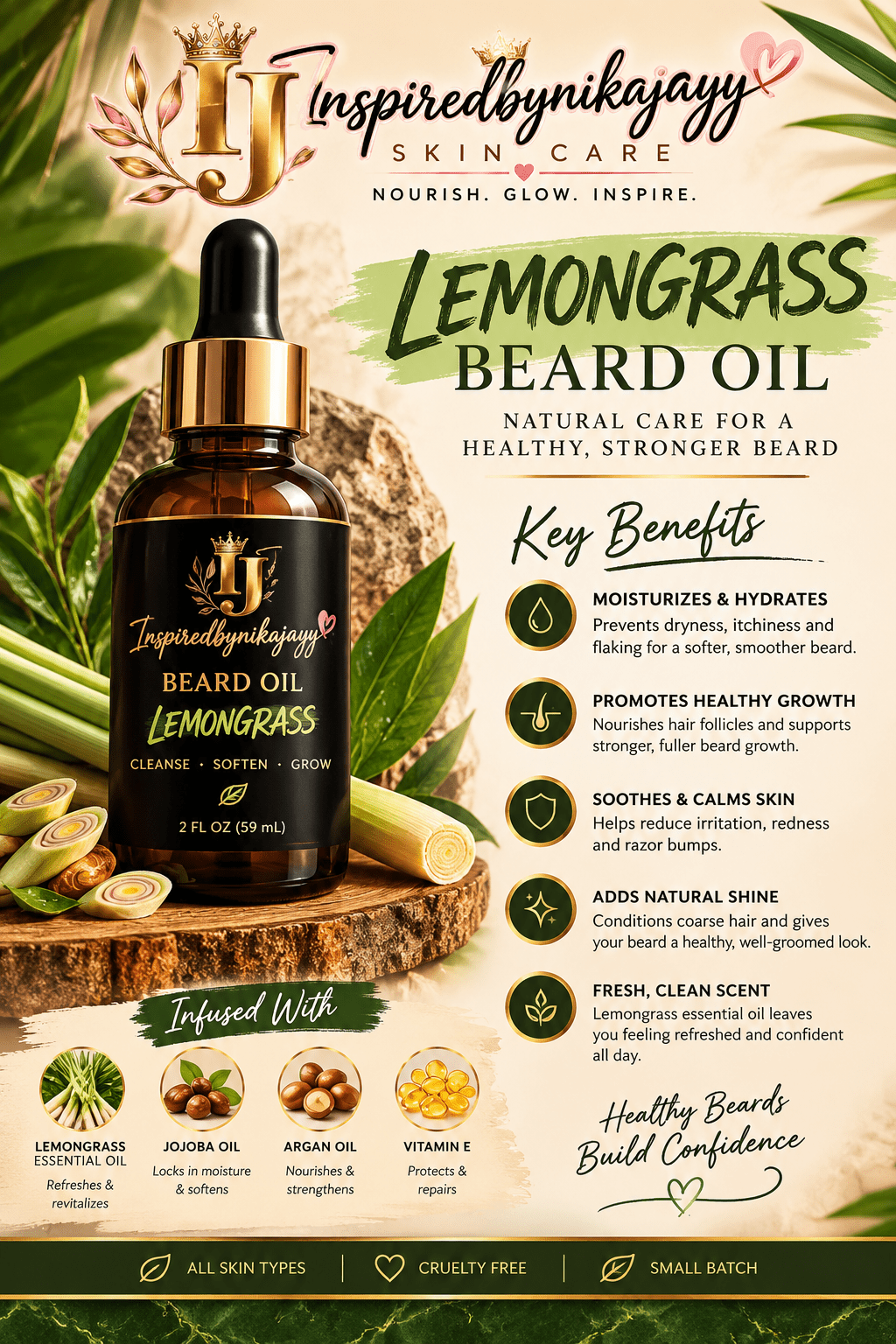 Lemongrass beard oil - Inspiredbynikajayy