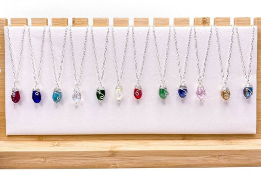 Silver Birthstone necklace - Inspiredbynikajayy